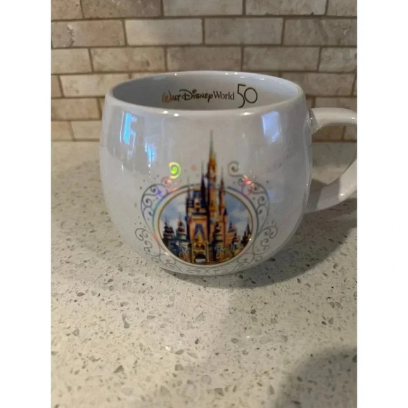 Walt Disney World 50th Anniversary Holographic Cinderella Castle‎ White Mug - Picture 6 of 6